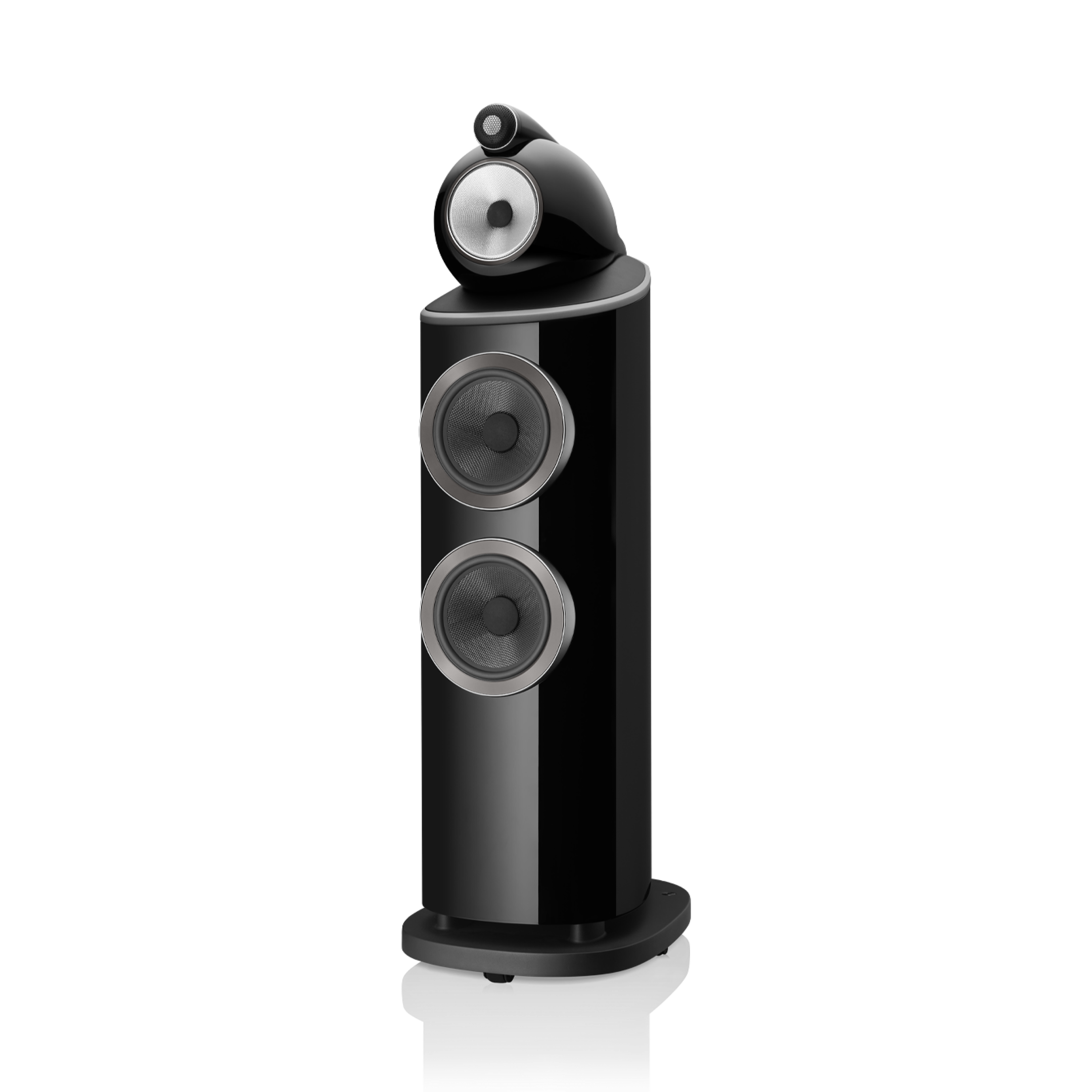 803 D4 - Black side front covered woofers view